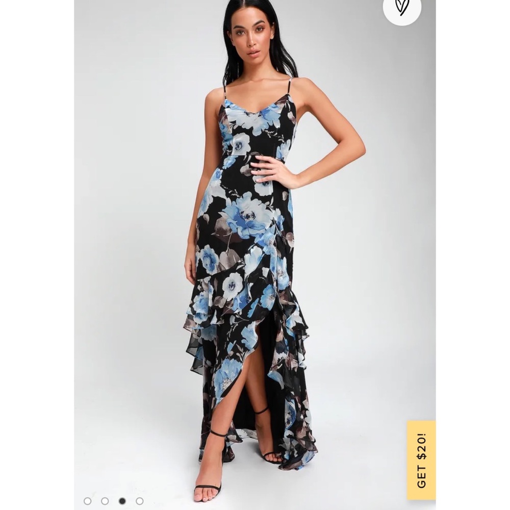 LuLu’s Artwin Floral Ruffle Dress